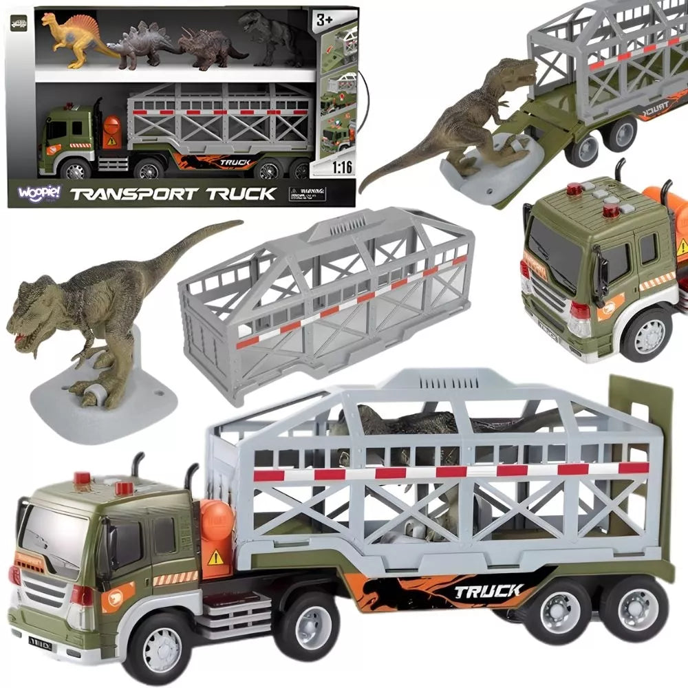 WOOPIE sunkvežimių dinozaurų transporteris Auto su garsu ir šviesa